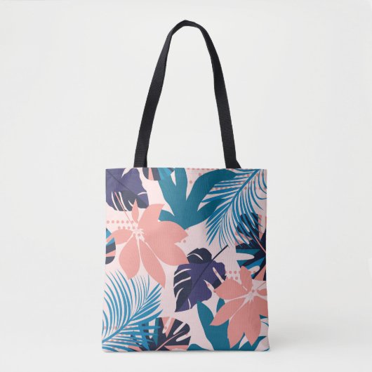Trend bright seamless pattern with colorful tropic トートバッグ (正面)