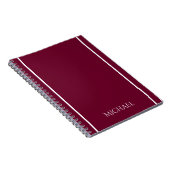 Trend Color - Dark Burgundy Name Notebook ノートブック (右側)