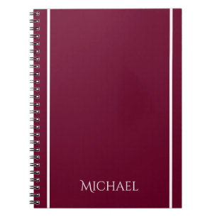 Trend Color - Dark Burgundy Name Notebook ノートブック
