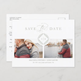 Trend Initials Chic Ornament Sophisticated Wedding 案内ポストカード