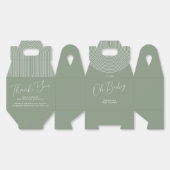 Trend Sage Green Baby Shower Script フェイバーボックス (見開き)