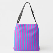 Trendige Streifen Tasche in Pink und Blau クロスボディバッグ (裏面)