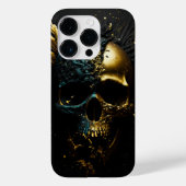 Trendiger Gothik Totenkopf in schwarz gold Design Case-Mate iPhoneケース (裏面)