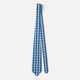 「Trending Blue and White Gingham Check」ネックタイ ネクタイ