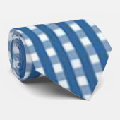 「Trending Blue and White Gingham Check」ネックタイ ネクタイ (ロール)