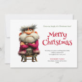 Trending funny grumpy Santa editable greeting card シーズンカード (正面)