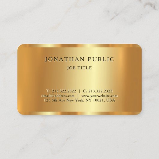 Trending Glamor金ゴールドテンプレート高級建築家 名刺 (裏面)