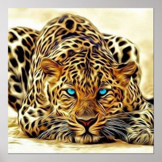 Trending Leopard Blue Eyesポスター ポスター (正面)