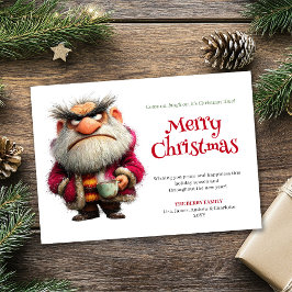 Trending quirky Claus editable Christmas greeting シーズンカード