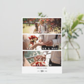 Trendsettingミニマリストのコラージュ3枚のモダン写真 サンキューカード (スタンド正面)