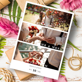 Trendsettingミニマリストのコラージュ3枚のモダン写真 サンキューカード