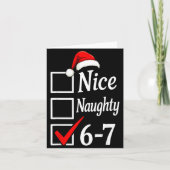 Trendy 6-7 Meme Nice Naughty 67 Christmas Funny Gr カード (正面)