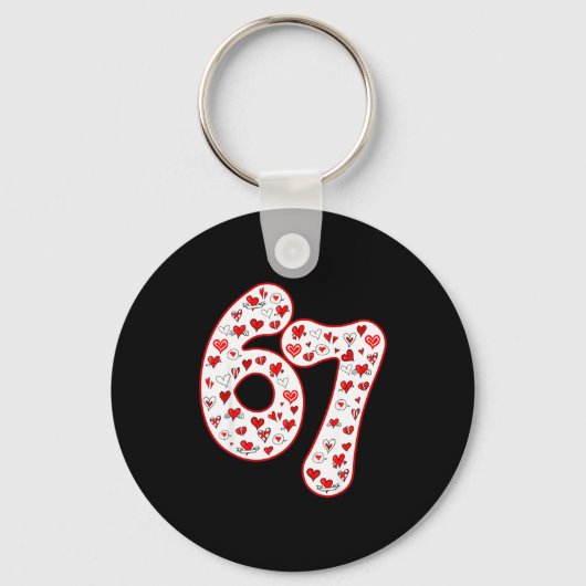 Trendy 6 7 Meme Six Seven Valentines Day 6 7  キーホルダー (正面)