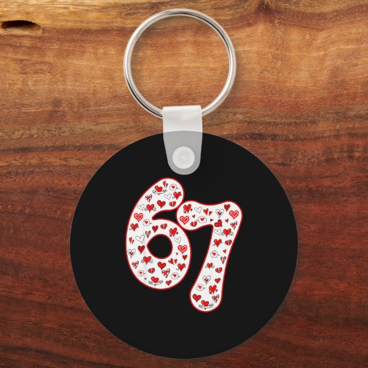 Trendy 6 7 Meme Six Seven Valentines Day 6 7  キーホルダー (正面)