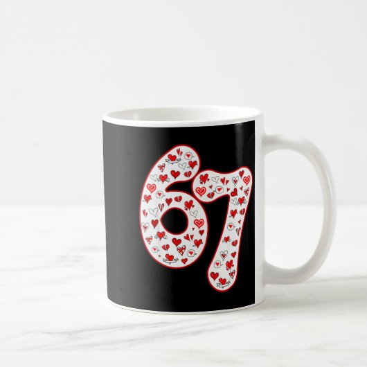 Trendy 6 7 Meme Six Seven Valentines Day 6 7  コーヒーマグカップ (右)