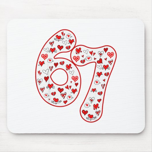 Trendy 6 7 Meme Six Seven Valentines Day 6 7 マウスパッド (正面)