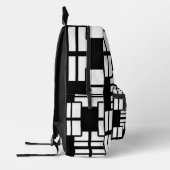 Trendy Abstract Black & White Pattern  プリントバックパック (左)