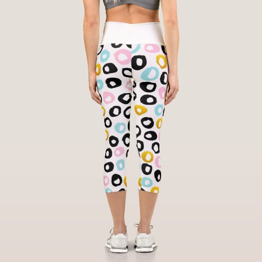 Trendy Abstract Dots Pattern カプリレギンス (裏面)