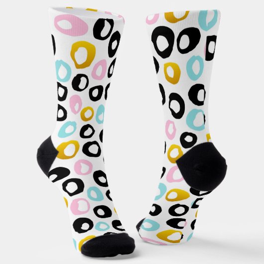 Trendy Abstract Dots Pattern ソックス (傾斜あり)
