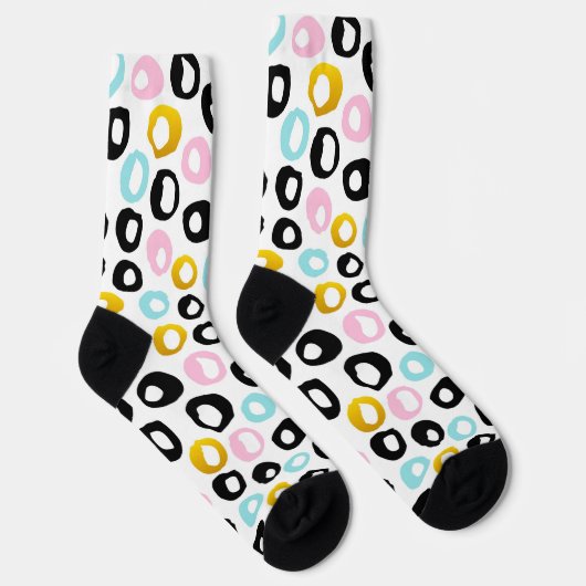 Trendy Abstract Dots Pattern ソックス (右)