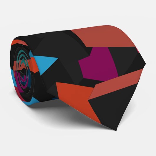 Trendy Abstract Geometric Cube Pattern ネクタイ (ロール)