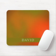 Trendy Abstract Green and Orange Mouse Mat