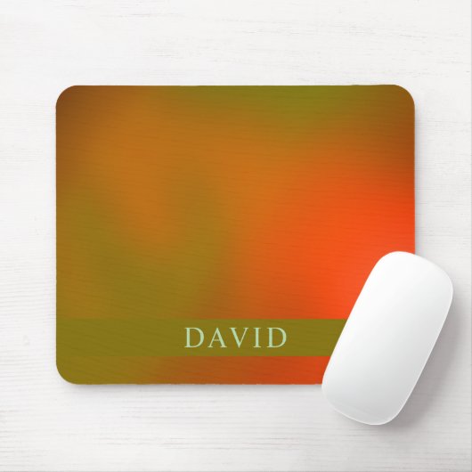 Trendy Abstract Green and Orange Mouse Mat マウスパッド (マウス)