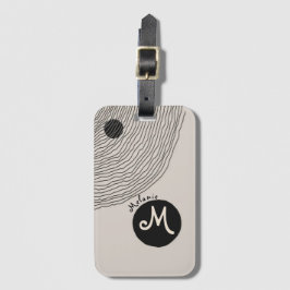Trendy abstract minimal  hand sketched Monogram  ラゲッジタグ
