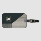 Trendy abstract minimalist artistic lines Monogram ラゲッジタグ (正面横)