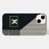 Trendy abstract minimalist artistic lines Monogram Case-Mate iPhoneケース (裏面 (横))