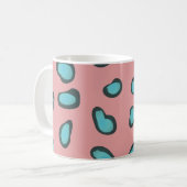 Trendy Abstract Pink and Blue Leopard Spots コーヒーマグカップ (正面左)