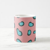Trendy Abstract Pink and Blue Leopard Spots コーヒーマグカップ (中央)