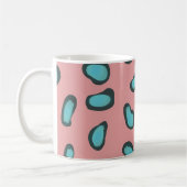 Trendy Abstract Pink and Blue Leopard Spots コーヒーマグカップ (左)