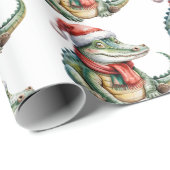 Trendy Alligators-Crocodiles Christmas Pattern ラッピングペーパー (ロールコーナー)