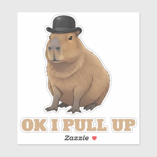 Trendy and funny Capybara meme design シール (シート)