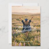 Trendy and Modern Photo Script Graduation 招待状 (正面)