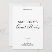 Trendy and Modern Photo Script Graduation 招待状 (裏面)