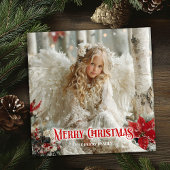 Trendy angelic angel red gold festive beautiful  シーズンカード