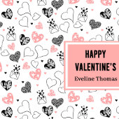 Trendy Anniversary Love Art Hand Drawn Gift Bag ラージペーパーバッグ