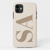 trendy Antique White with Monogram Case-Mate iPhoneケース (裏面)