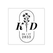Trendy Arch Chic Wedding Wildflowers Initials  ラバースタンプ (インプリント)