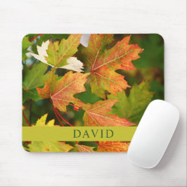 Trendy Autumn Leaves Mouse Mat マウスパッド