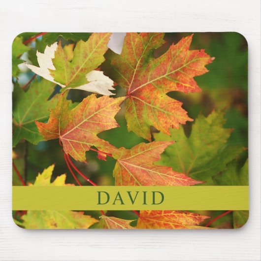 Trendy Autumn Leaves Mouse Mat マウスパッド (正面)