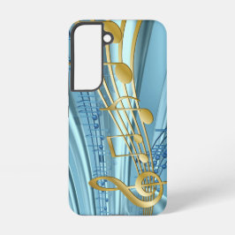 Trendy Baby Blue Musical Notes Samsung Galaxy S22ケース