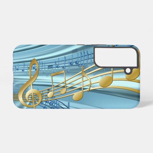 Trendy Baby Blue Musical Notes Samsung Galaxyケース (裏面横)