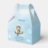 Trendy Baby Boy Shower Aviator Teddy Plane Box フェイバーボックス (正面サイド)