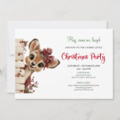 Trendy Baby Reindeer Funny Cartoon Watercolor  招待状 (正面)