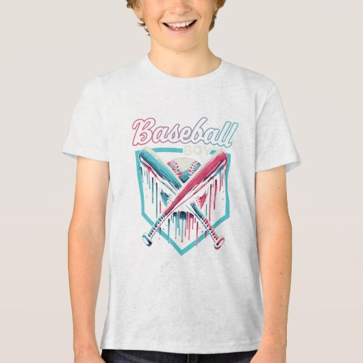 Trendy Baseball Boy Drip Shield T-Shirt トライブレンドＴシャツ (正面)