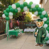 Trendy Bear Green Printable Graduation Party Decor ポスター