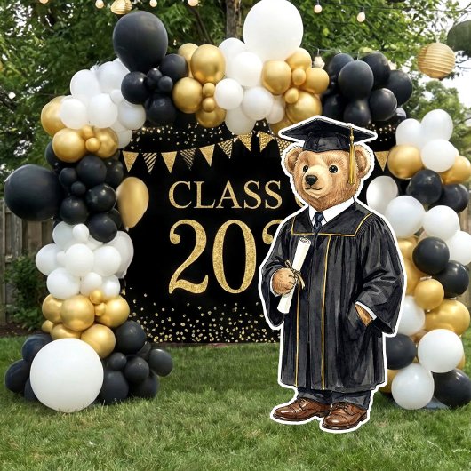 Trendy Bear Printable Graduation Party Decor ポスター